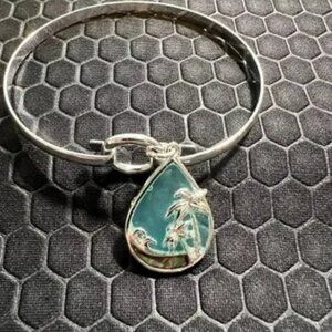 Palm Tree Bracelet Made with Resin and .925 Silver